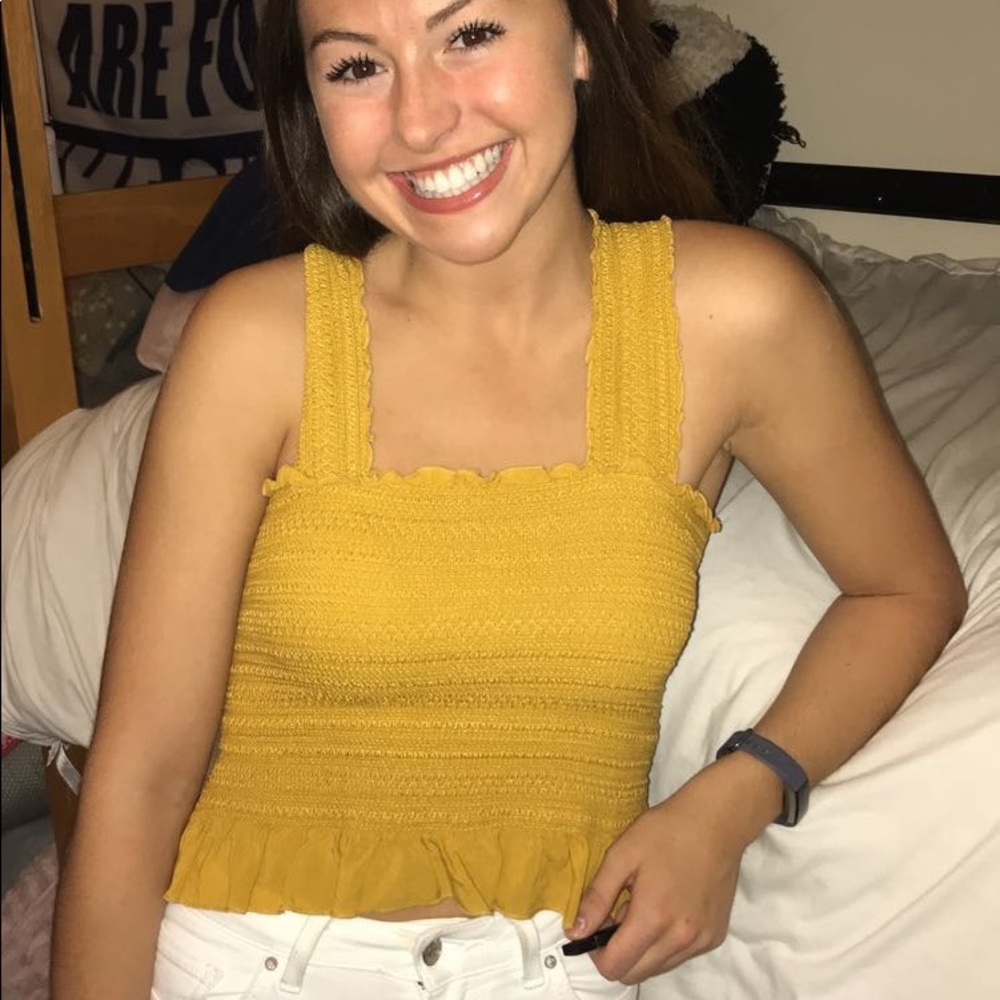 Smocked Urban outfitters top in BLACK